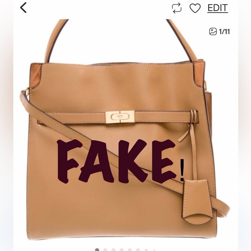 Don't buy a FAKE Tory Burch Lee Radziwill Suede/Leather double bag!